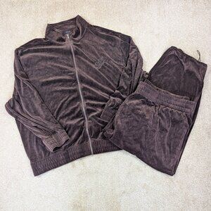 Vintage Sean John Velour Tracksuit Mens 6XB Brown Jacket Pants Y2K Hip Hop